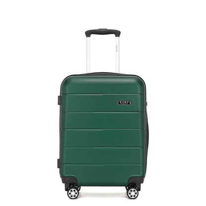 Kono KSK2694 Cabin Luggage in Green and Black (55x40x20 cm) - Hard Shell Carry-On Suitcase with Silent Wheels & Organised Interior