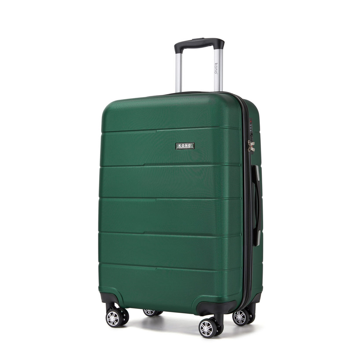 Kono KSK2694 Mid-Size Luggage in Green and Black (66x44x25 cm) - Hard Shell Checked-In Suitcase with Silent Wheels & Organised Interior