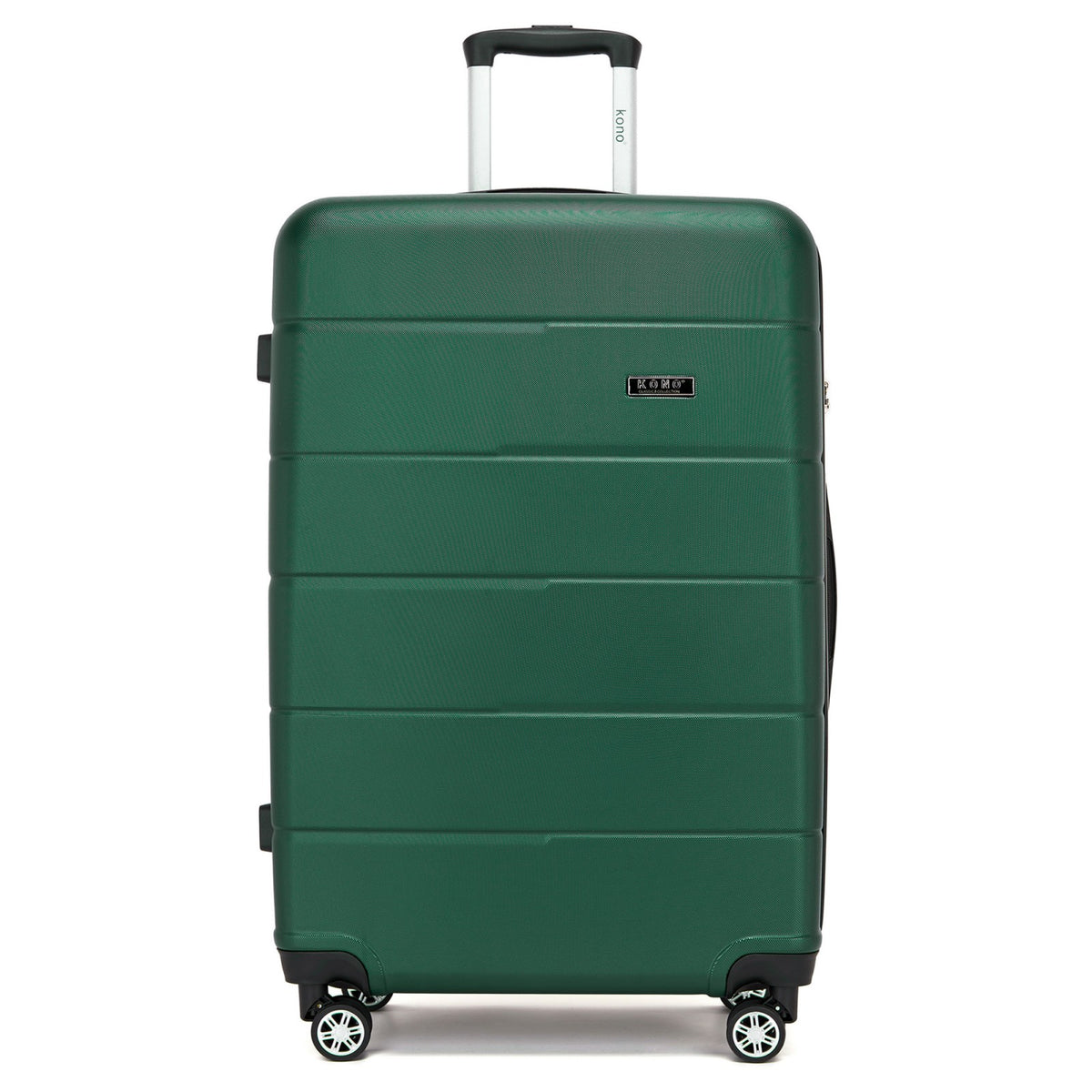 Kono KSK2694 Large Luggage in Green and Black (76x50x29 cm) - Hard Shell Checked-In Suitcase with Silent Wheels & Organised Interior