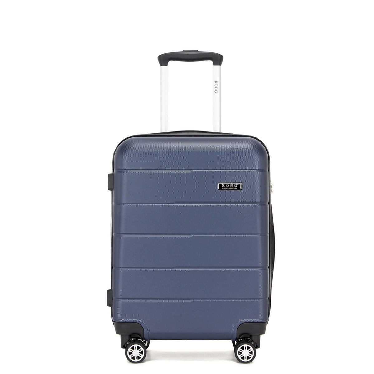 Kono KSK2694 Cabin Luggage in Navy and Black (55x40x20 cm) - Hard Shell Carry-On Suitcase with Silent Wheels & Organised Interior