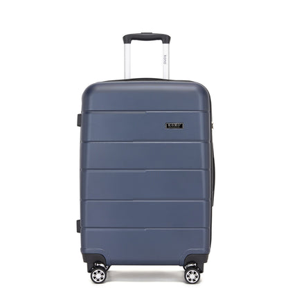 Kono KSK2694 Mid-Size Luggage in Navy and Black (66x44x25 cm) - Hard Shell Checked-In Suitcase with Silent Wheels & Organised Interior