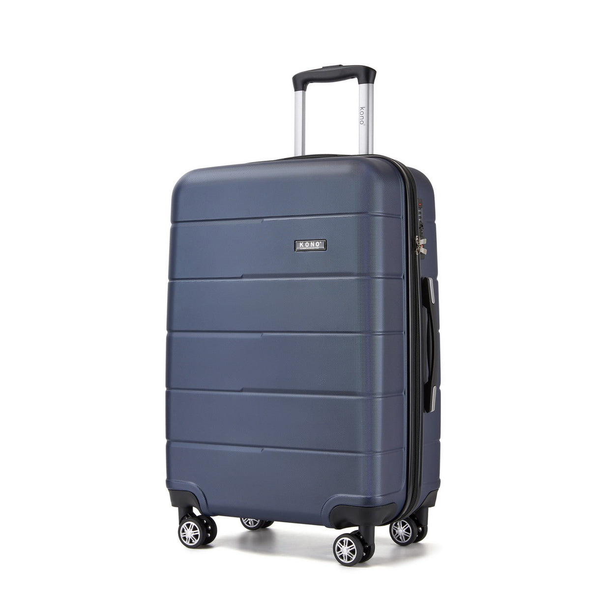 Kono KSK2694 Mid-Size Luggage in Navy and Black (66x44x25 cm) - Hard Shell Checked-In Suitcase with Silent Wheels & Organised Interior