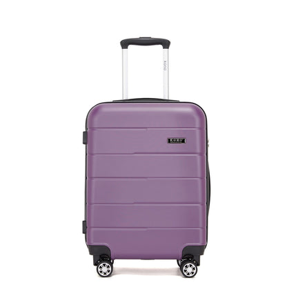 Kono KSK2694 Cabin Luggage in Purple and Black (55x40x20 cm) - Hard Shell Carry-On Suitcase with Silent Wheels & Organised Interior