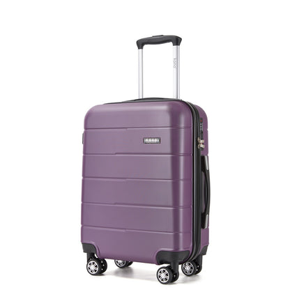 Kono KSK2694 Cabin Luggage in Purple and Black (55x40x20 cm) - Hard Shell Carry-On Suitcase with Silent Wheels & Organised Interior