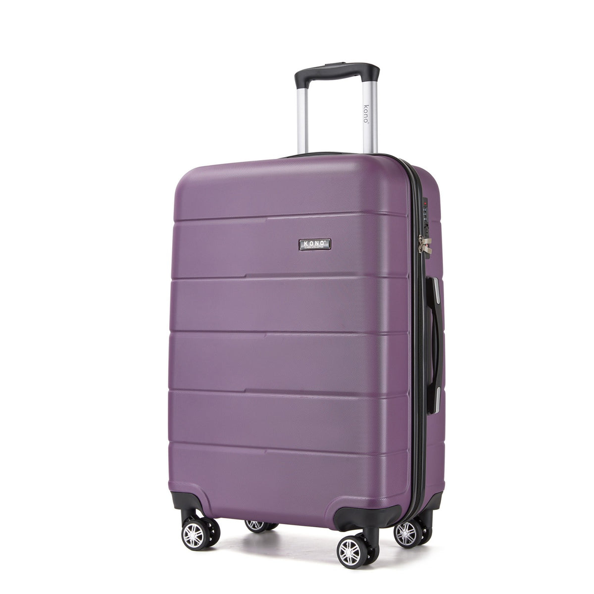 Kono KSK2694 Mid-Size Luggage in Purple and Black (66x44x25 cm) - Hard Shell Check-In Suitcase with Silent Wheels & Organised Interior
