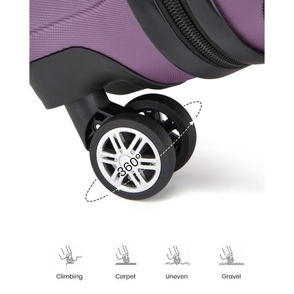 Kono KSK2694 Mid-Size Luggage in Purple and Black (66x44x25 cm) - Hard Shell Check-In Suitcase with Silent Wheels & Organised Interior