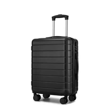 KSN2691 - 20 Inch Carry-On Luggage, Lightweight ABS Hard Shell Suitcase with 360 Silent Wheels, Combination Lock & Organised Interior - Black