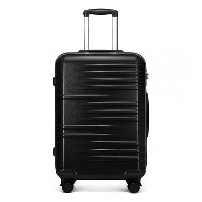British Traveller K2391L Large Luggage in Black (74.5x49x30.5 cm) - Durable Polycarbonate and ABS Hard Shell Suitcase With TSA Lock - Luggage eStore