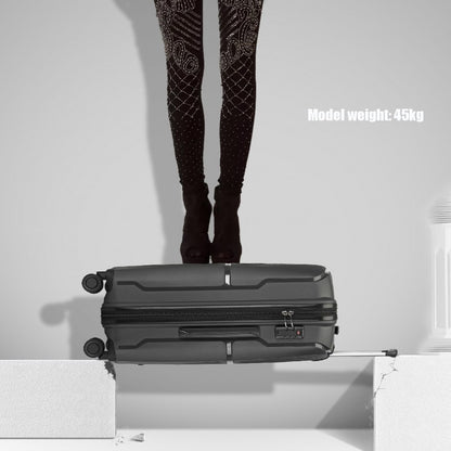 British Traveller K2393L Mid-Size Luggage in Black (67x46x27 cm) - Hard Shell Suitcase With  360° Spinner and TSA Lock - Luggage eStore