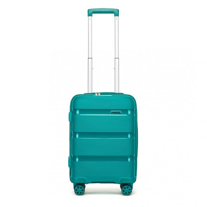 Kono KSK2492 Cabin Luggage in Blue and Green (55x38x20 cm) - PP Hardshell Lightweight and Durable - Features TSA Lock & 360° Spinner Silent Wheels - Luggage eStore