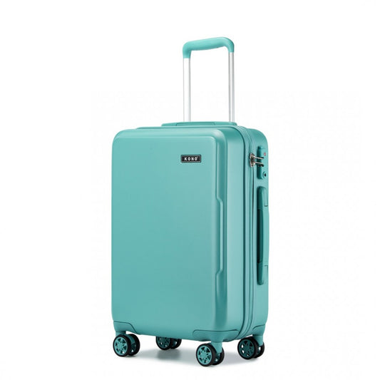 Kono KSK2494 Cabin Luggage in Blue (55x38x20 cm) - Minimalist Hard Shell ABS+PC Suitcase with TSA Lock 360° Spinner Wheels - Luggage eStore