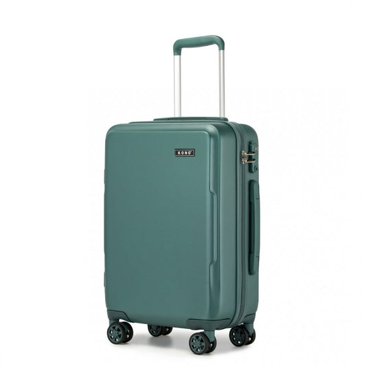 Kono KSK2494 Cabin Luggage in Military Green (55x38x20 cm) - Minimalist Hard Shell ABS+PC Suitcase with TSA Lock 360° Spinner Wheels - Luggage eStore