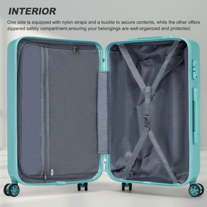 Kono KSK2494 Large Luggage in Blue (75x48x29 cm) - Minimalist Hard Shell ABS+PC Suitcase with TSA Lock 360° Spinner Wheels - Luggage eStore
