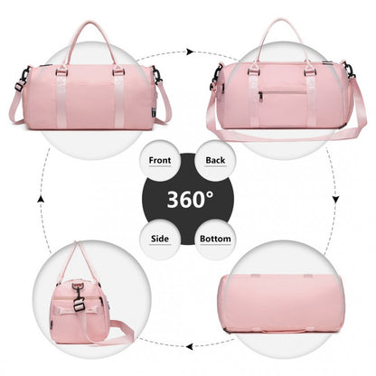 EA2213 - Kono Multi Waterproof Gym bag Carry On Weekend Bag - Pink - Luggage eStore