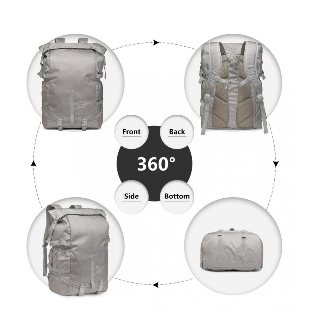 EQ2302 - Kono Large Capacity Basketball Sports Fitness Backpack - Grey - Luggage eStore