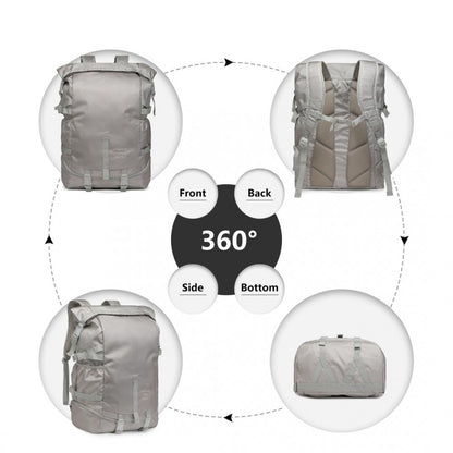 EQ2302 - Kono Large Capacity Basketball Sports Fitness Backpack - Grey - Luggage eStore