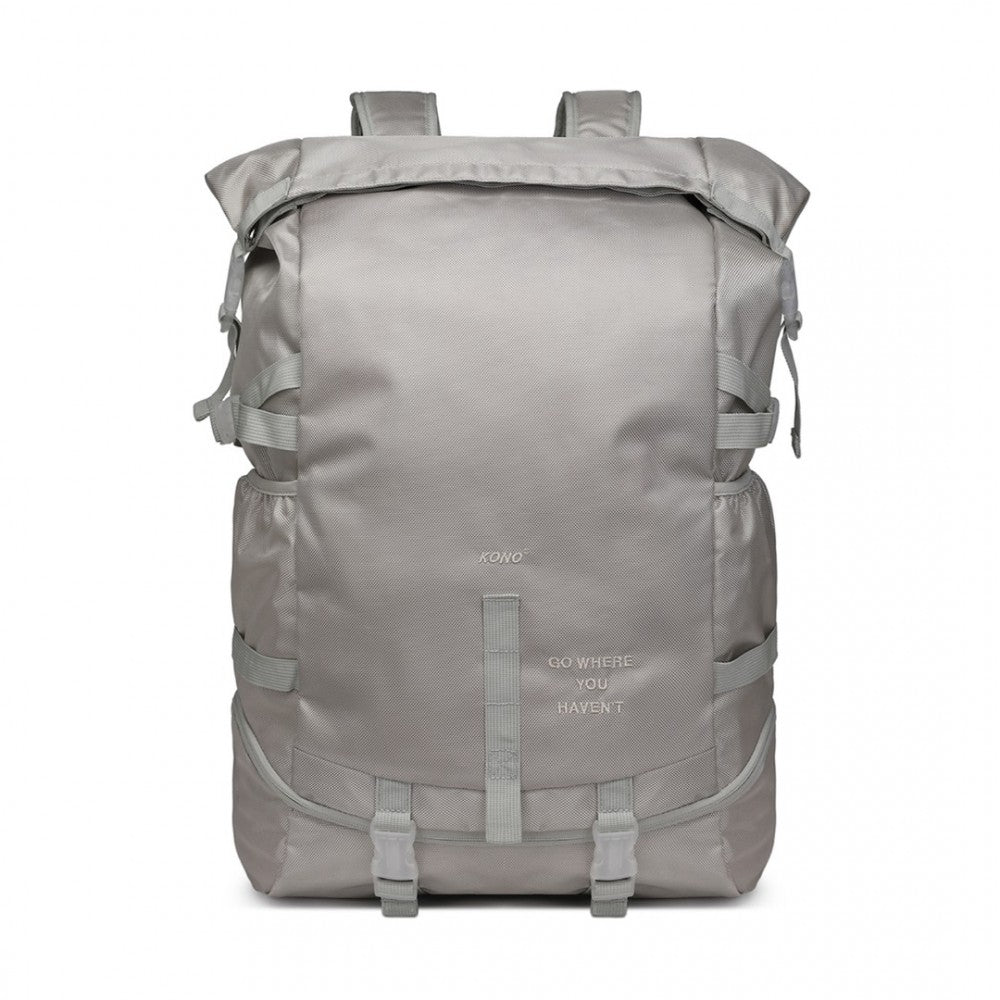 EQ2302 - Kono Large Capacity Basketball Sports Fitness Backpack - Grey - Luggage eStore