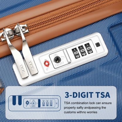 K2395L - British Traveller 20 Inch Ultralight ABS And Polycarbonate Bumpy Diamond Suitcase With TSA Lock - Navy And Brown - Luggage eStore