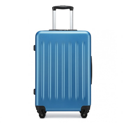 Kono KSK2477 Mid-Size Luggage in Blue (64.5x43.5x25cm) - Expandable ABS Vertical Textured Hard Shell Suitcase with Secure 3-Digit Lock