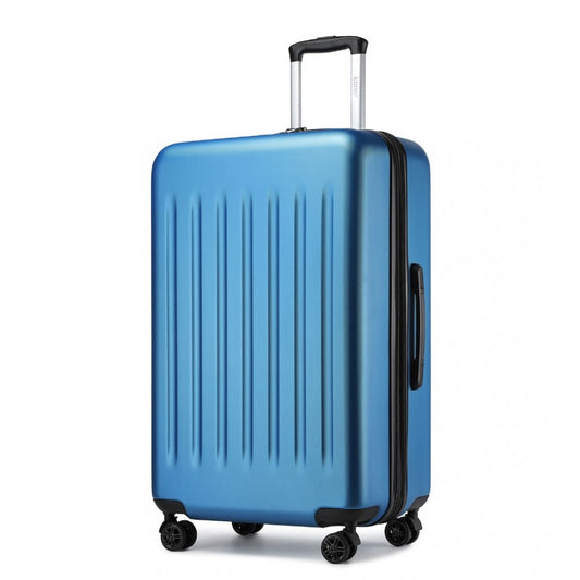 Kono KSK2477 Large Luggage in Blue (74.5x47.5x29.5cm) - Expandable ABS Vertical Textured Hard Shell Suitcase with Secure 3-Digit Lock