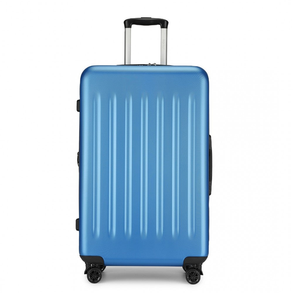 Kono KSK2477 Large Luggage in Blue (74.5x47.5x29.5cm) - Expandable ABS Vertical Textured Hard Shell Suitcase with Secure 3-Digit Lock