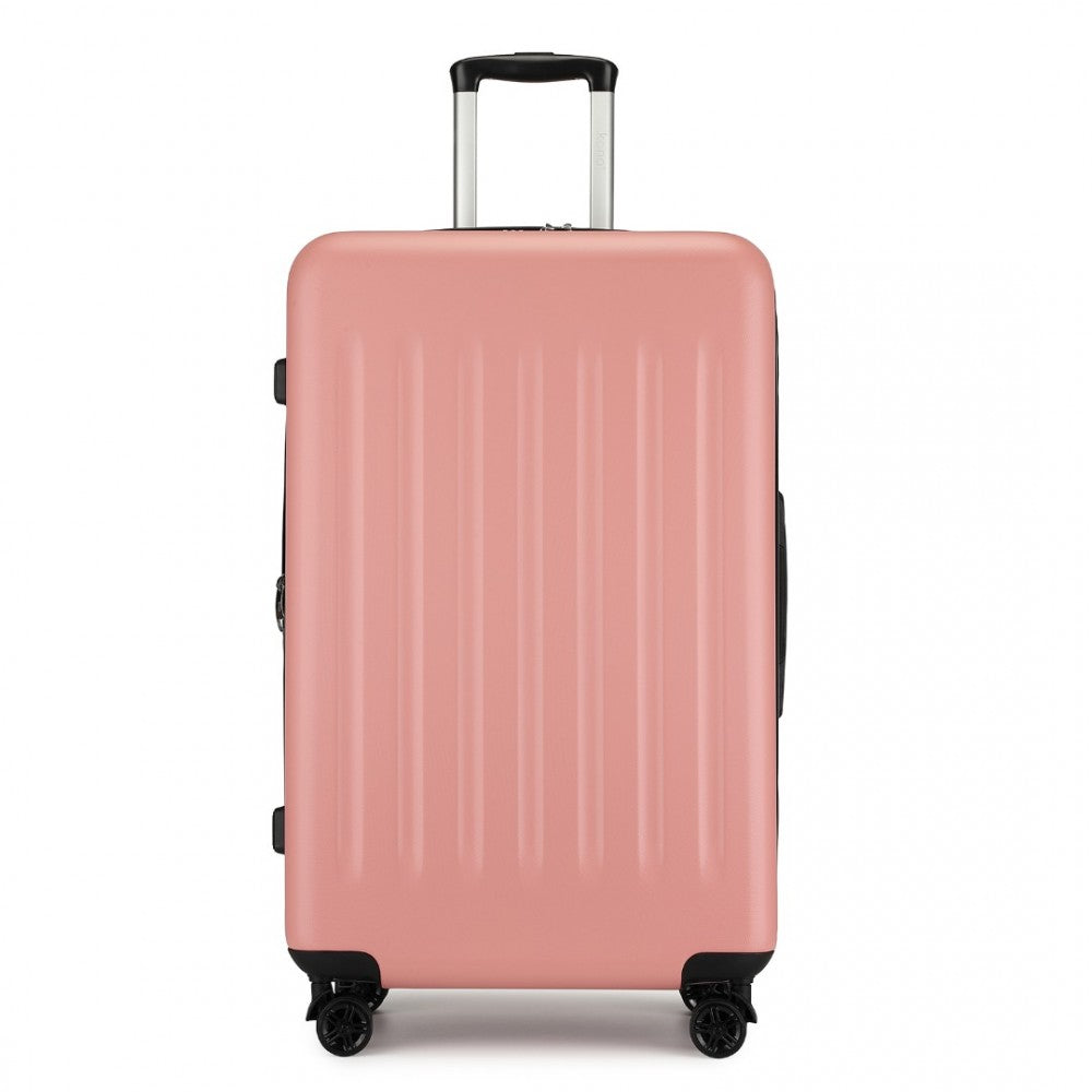 Kono KSK2477 Large Luggage in Nude (74.5x47.5x29.5cm) - Expandable ABS Vertical Textured Hard Shell Suitcase with Secure 3-Digit Lock