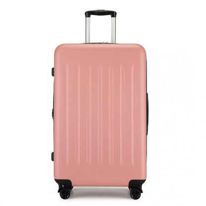 Kono KSK2477 Large Luggage in Nude (74.5x47.5x29.5cm) - Expandable ABS Vertical Textured Hard Shell Suitcase with Secure 3-Digit Lock