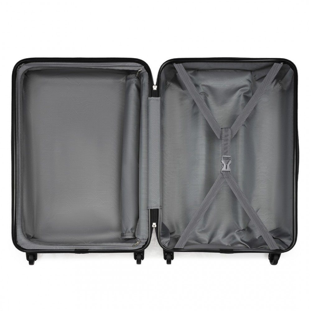 Kono KSK2477 Large Luggage in Nude (74.5x47.5x29.5cm) - Expandable ABS Vertical Textured Hard Shell Suitcase with Secure 3-Digit Lock