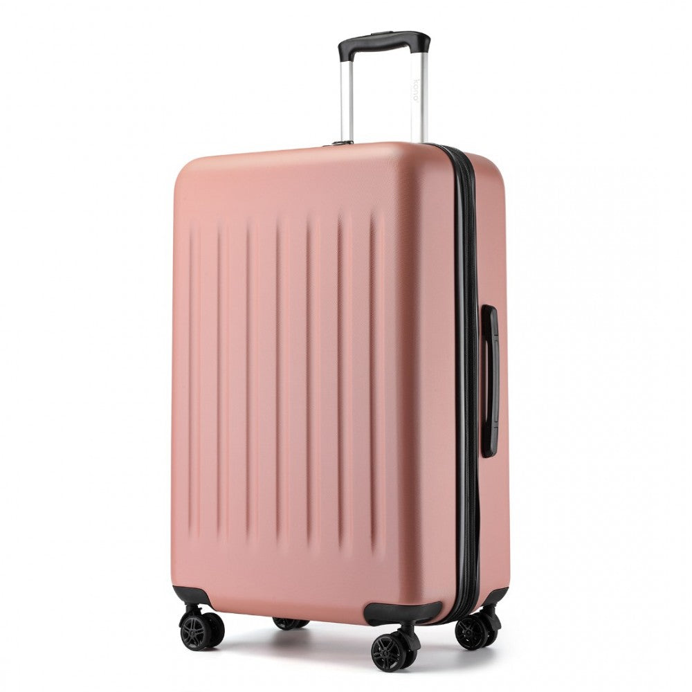 Kono KSK2477 Large Luggage in Nude (74.5x47.5x29.5cm) - Expandable ABS Vertical Textured Hard Shell Suitcase with Secure 3-Digit Lock