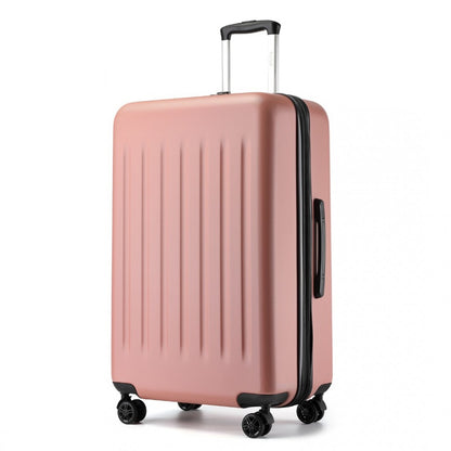 Kono KSK2477 Large Luggage in Nude (74.5x47.5x29.5cm) - Expandable ABS Vertical Textured Hard Shell Suitcase with Secure 3-Digit Lock