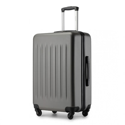 Kono KSK2477 3-Piece Luggage Set in Grey - Expandable ABS Vertical Textured Hard Shell Suitcase with Secure 3-Digit Lock