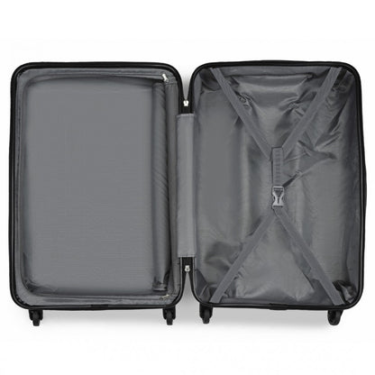 Kono KSK2477 3-Piece Luggage Set in Grey - Expandable ABS Vertical Textured Hard Shell Suitcase with Secure 3-Digit Lock