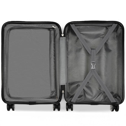 Kono KSK2482 Large Luggage in Gold (75x47.5x29.5cm) - Expandable Horizontal Engraved Hard Shell ABS+PC Check-In Suitcase with TSA Lock