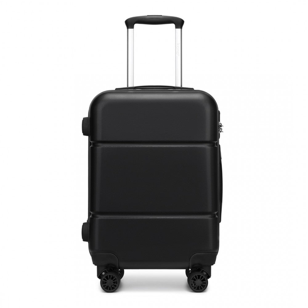 Kono KSK2485 Cabin Luggage in Black (54x37.5x22cm) - Hardshell Cabin Carry-On Suitcase with Combination Lock