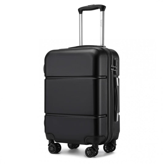 Kono KSK2485 Cabin Luggage in Black (54x37.5x22cm) - Hardshell Cabin Carry-On Suitcase with Combination Lock