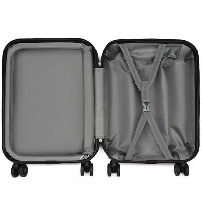 Kono KSK2485 Cabin Luggage in Black (54x37.5x22cm) - Hardshell Cabin Carry-On Suitcase with Combination Lock
