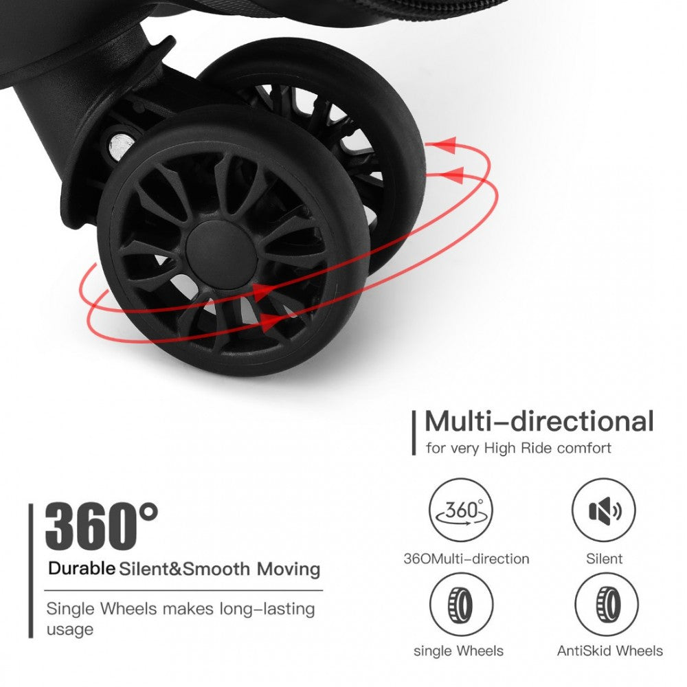 KSK2485 - Kono 20 Inch Premium ABS Cabin Carry-On Suitcase with Secure Combination Lock for Effortless Travel - Grey and black - Luggage eStore