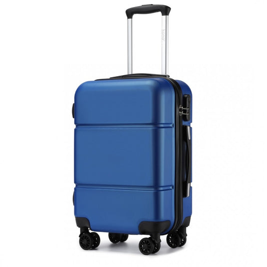 Kono KSK2485 Cabin Luggage in Blue and Black (54x37.5x22cm) - Hardshell Cabin Carry-On Suitcase with Combination Lock