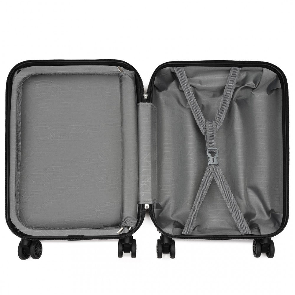 KSK2485 - Kono 20 Inch Premium ABS Cabin Carry-On Suitcase with Secure Combination Lock for Effortless Travel - Nude and Black - Luggage eStore