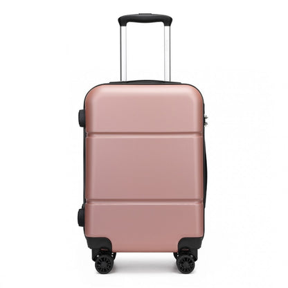 KSK2485 - Kono 20 Inch Premium ABS Cabin Carry-On Suitcase with Secure Combination Lock for Effortless Travel - Nude and Black - Luggage eStore