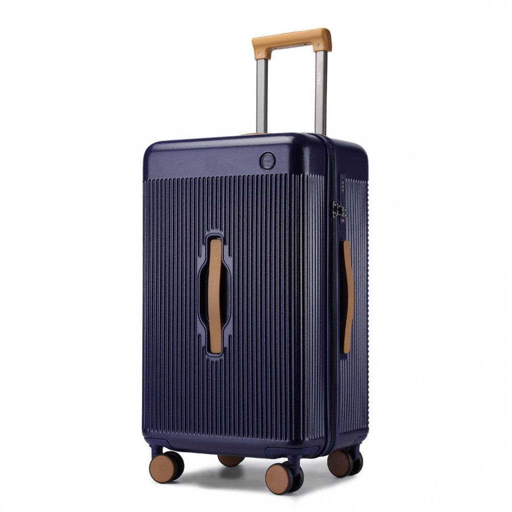 KSK2488 - Kono 24 Inch Premium Hard Shell Check-In Suitcase Durable ABS and PC with TSA Lock and Multi-Handle Design for Effortless Travel - Navy And Brown - Luggage eStore