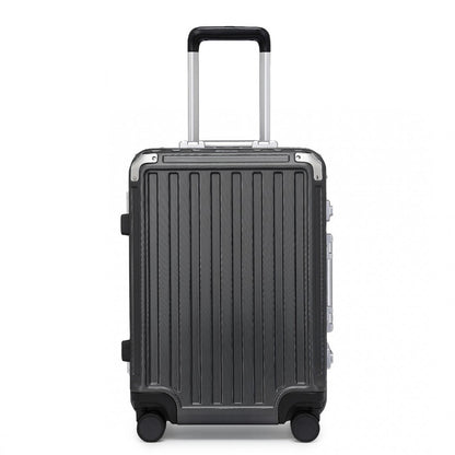 KSS2481 - Supercase Durable 20 Inch PC Hardshell Aluminum Frame Suitcase With TSA Lock - Black - Luggage eStore