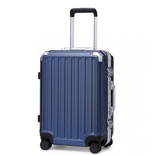 KSS2481 - Supercase Durable 20 Inch PC Hardshell Aluminum Frame Suitcase With TSA Lock - Navy - Luggage eStore