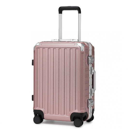 KSS2481 - Supercase Durable 20 Inch PC Hardshell Aluminum Frame Suitcase With TSA Lock - Nude - Luggage eStore