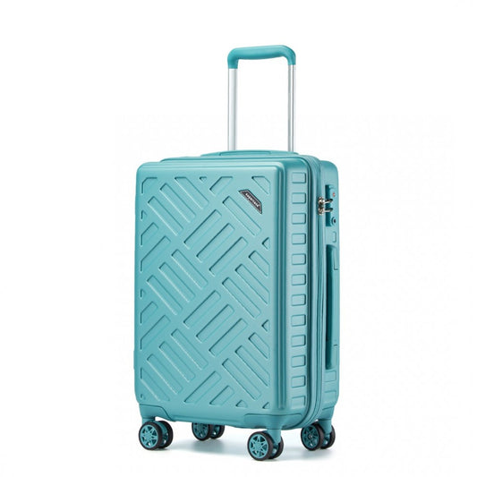 KSS2495 - Supercase 20 Inch Sleek Geometric Pattern Hard Shell ABS+PC Cabin Carry-On Suitcase with TSA Lock - Blue - Luggage eStore