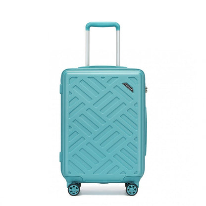 KSS2495 - Supercase 20 Inch Sleek Geometric Pattern Hard Shell ABS+PC Cabin Carry-On Suitcase with TSA Lock - Blue - Luggage eStore