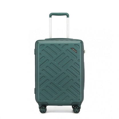 KSS2495 - Supercase 20 Inch Sleek Geometric Pattern Hard Shell ABS+PC Cabin Carry-On Suitcase with TSA Lock - Military Green - Luggage eStore