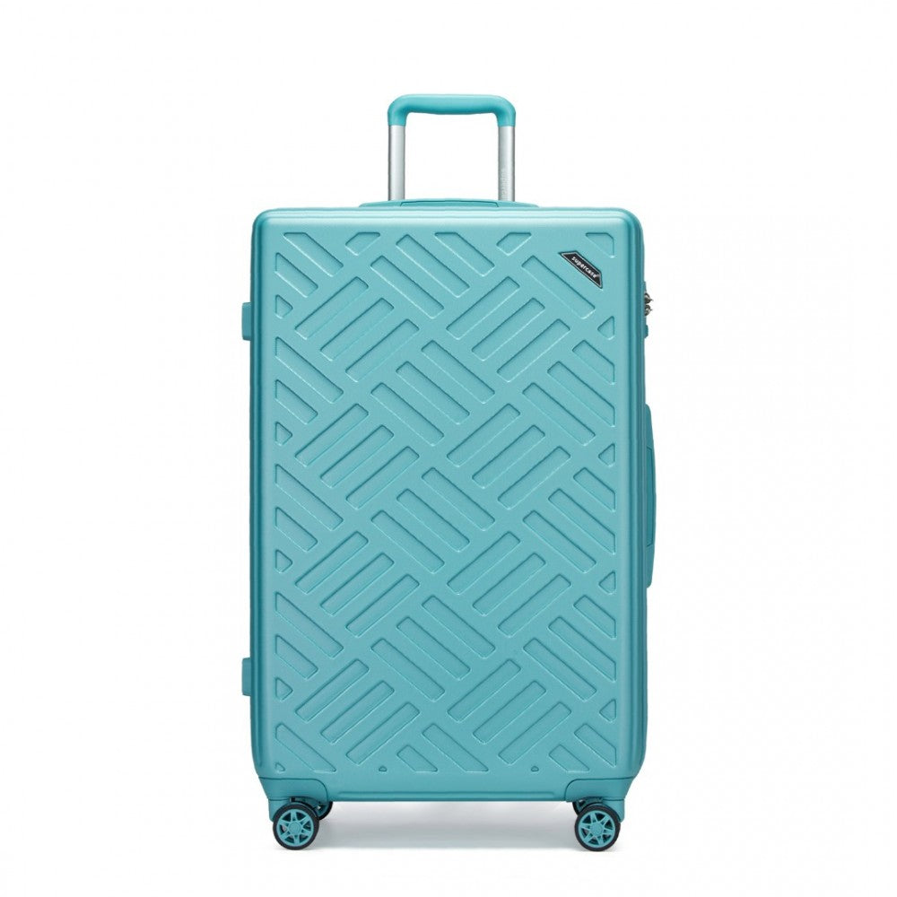 KSS2495 - Supercase 28 Inch Sleek Geometric Pattern Hard Shell ABS+PC Check-In Suitcase with TSA Lock for Effortless Travel - Blue - Luggage eStore