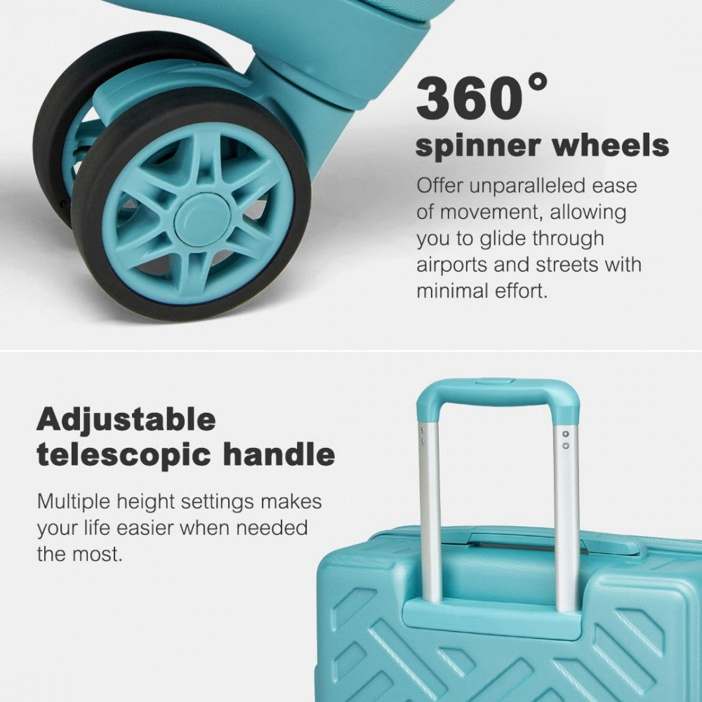 KSS2495 - Supercase 28 Inch Sleek Geometric Pattern Hard Shell ABS+PC Check-In Suitcase with TSA Lock for Effortless Travel - Blue - Luggage eStore