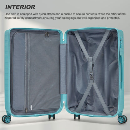 KSS2495 - Supercase 28 Inch Sleek Geometric Pattern Hard Shell ABS+PC Check-In Suitcase with TSA Lock for Effortless Travel - Blue - Luggage eStore
